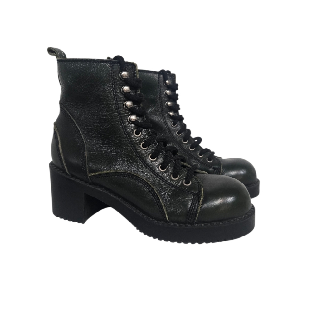 Vintage 1990s Esprit Dark Green Chunky Boot